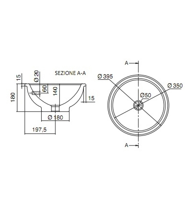 Раковина Scarabeo LAVABI D’ARREDO встраиваемая сверху без перелива без отверстий цвет белый 8020 Раковина Scarabeo LAVABI D’ARREDO встраиваемая сверху без перелива без отверстий цвет белый 8020